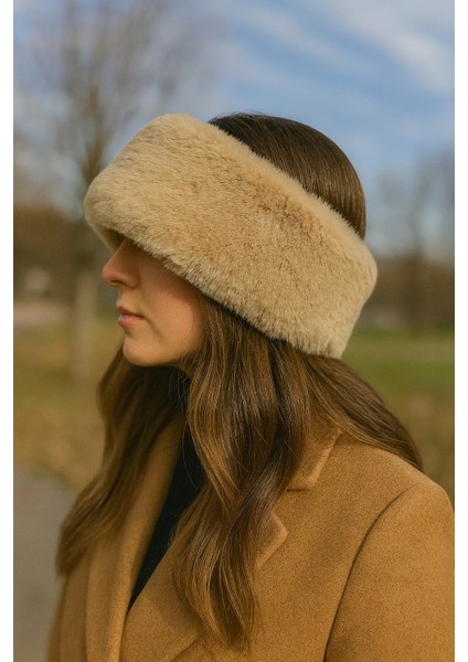 Kadın Kışlık Peluş Boyunluk Bandana Şapka