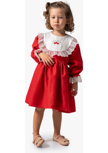 Kız Bebek Elbise Kız Çocuk Elbise Doğum Günü Parti Düğün Uzun Kollu Astarlı Elbise