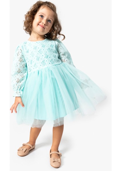 Kız Bebek Elbise Kız Çocuk Elbise Doğum Günü Parti Düğün Tütü Tüllü Uzun Kollu Astarlı Elbise