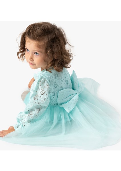 Kız Bebek Elbise Kız Çocuk Elbise Doğum Günü Parti Düğün Tütü Tüllü Uzun Kollu Astarlı Elbise modelleri