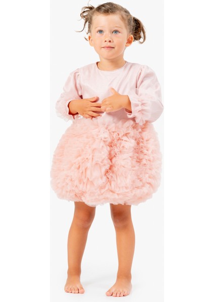 Kız Bebek Elbise Kız Çocuk Elbise Doğum Günü Parti Düğün Tütü Tüllü Uzun Kollu Astarlı Elbise fiyatları