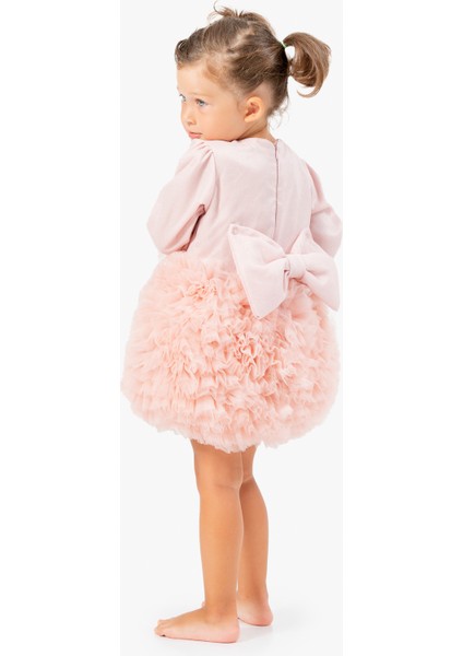 Kız Bebek Elbise Kız Çocuk Elbise Doğum Günü Parti Düğün Tütü Tüllü Uzun Kollu Astarlı Elbise modelleri