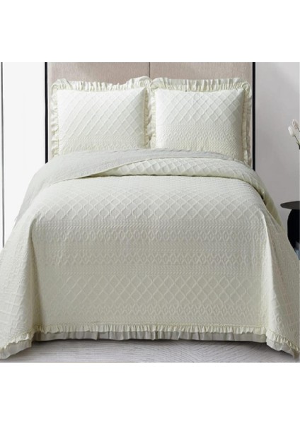 Kapitoneli Yatak Örtüsü Çift Kişilik Roma Krem fiyatları