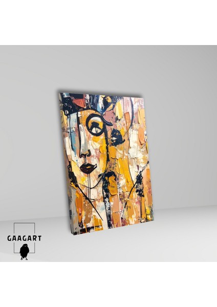 Tekli Dikey Kanvas Tablo Soyut Sanatsal Renkli Kadın fiyatları