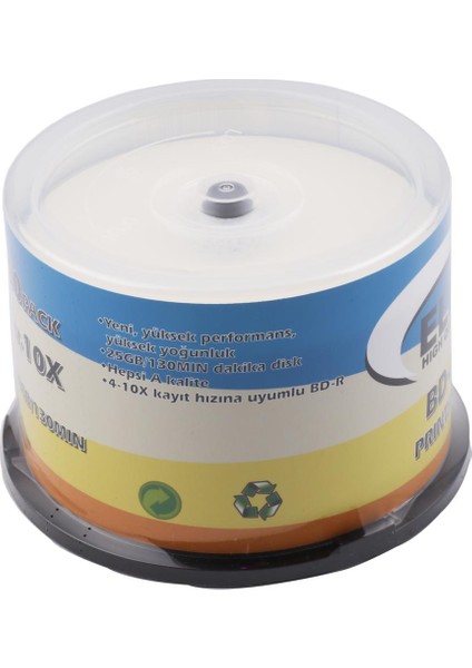 Elba Blu-Ray Bd-R 10X 25GB 50Lİ Cake Box Prıntable fiyatları
