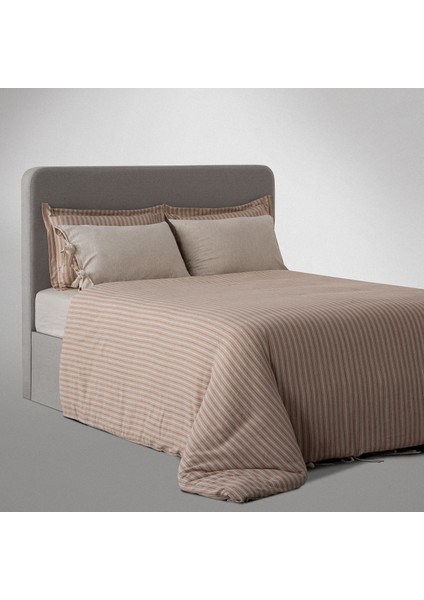 Ala Battal Boy Nevresim Takımı %100 Organik Pamuk Keten Terra 240X220 cm