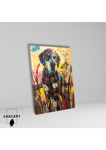 Tekli Dikey Kanvas Tablo Renkli Soft Köpek Portresi fiyatları