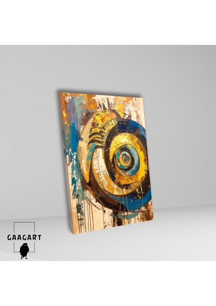 Tekli Dikey Kanvas Tablo Soyut Sanatsal Mavi Daireler fiyatları