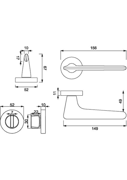 A5113010 Gıgı PC27 Modern Kapı Kolu modelleri