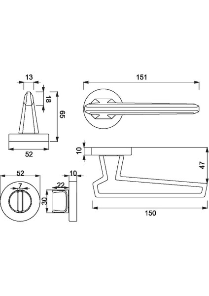 A5223011 Sına MP08 Modern Kapı Kolu fiyatları