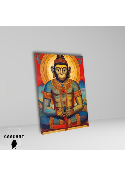 Tekli Dikey Kanvas Tablo Renkli Sanatsal Hanuman Heykeli fiyatları