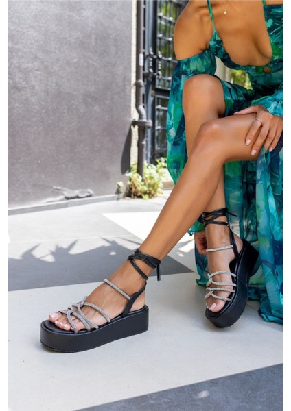 Plus Kadin Pembe Metalık Taş Detay Duz Topuklu Sandalet fiyatları