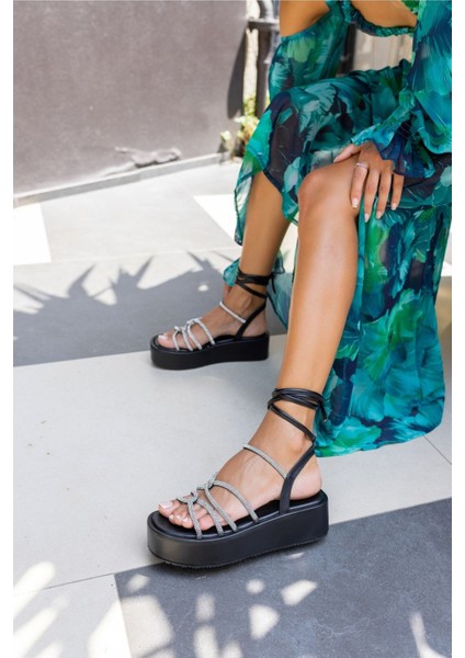 Plus Kadin Pembe Metalık Taş Detay Duz Topuklu Sandalet modelleri