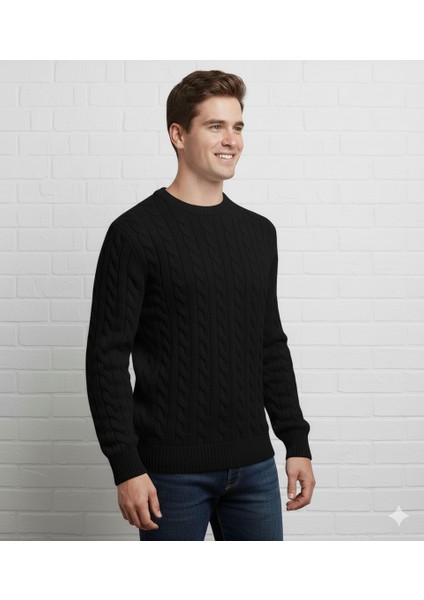 Moda Base Erkek-Saç Örgülü-Bisiklet Yaka-Kazak fiyatları