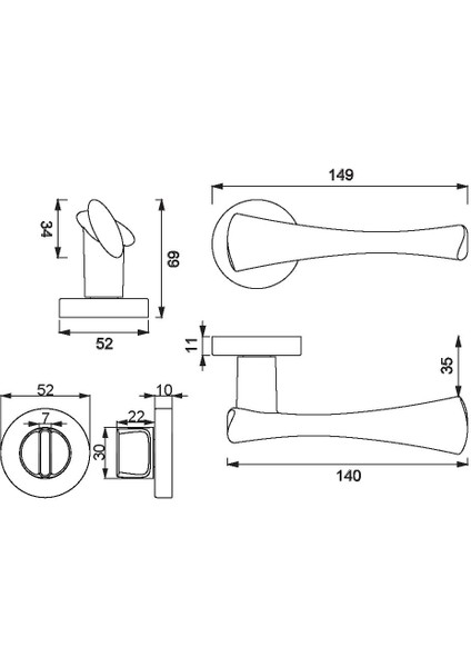 A532010 MP02 TORO MODERN KAPI KOLU modelleri