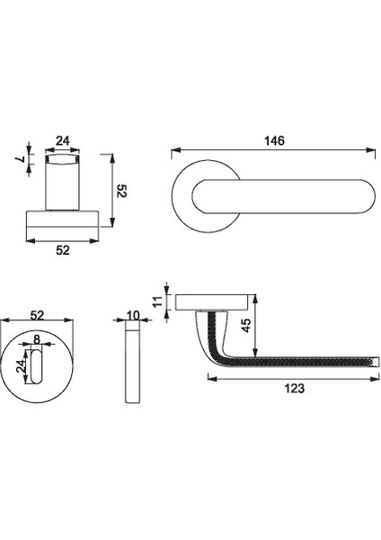 A5208010 LİZA PC24 MODERN KAPI KOLU modelleri