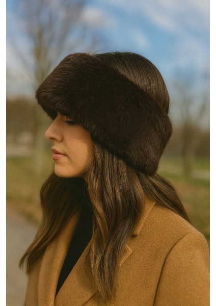 Kadın Kışlık Peluş Boyunluk Bandana Şapka