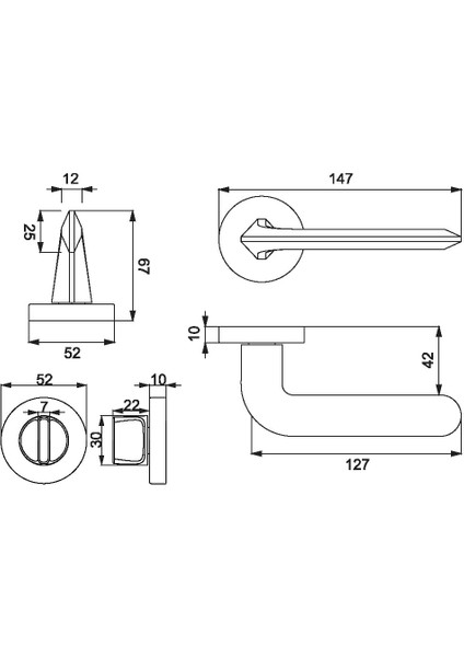 A554010 PC27 Mıra Modern Kapı Kolu fiyatları