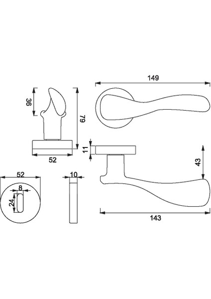 A531010 MP19 Lavı Modern Kapı Kolu fiyatları