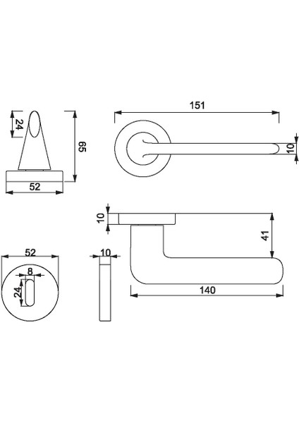 A5222011 Neta MP02 Modern Kapı Kolu fiyatları