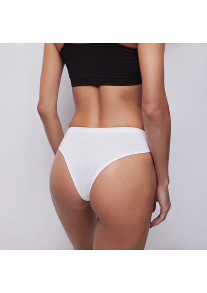 , kadın, pamuklu Brazilian Basic Külot 3'lü, Siyah, Krem, Beyaz