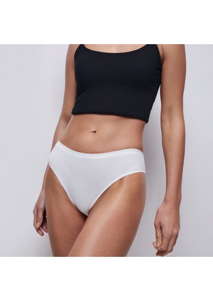 , kadın, pamuklu Brazilian Basic Külot 3'lü, Siyah, Krem, Beyaz