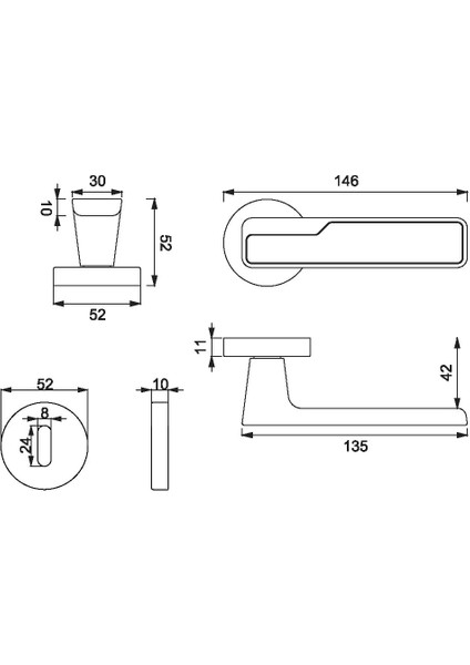 A572030 MP08 PL06 Pro Modern Kapı Kolu fiyatları