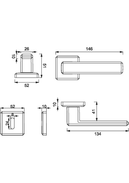 A5106010 Carlı PC27 Modern Kapı Kolu modelleri