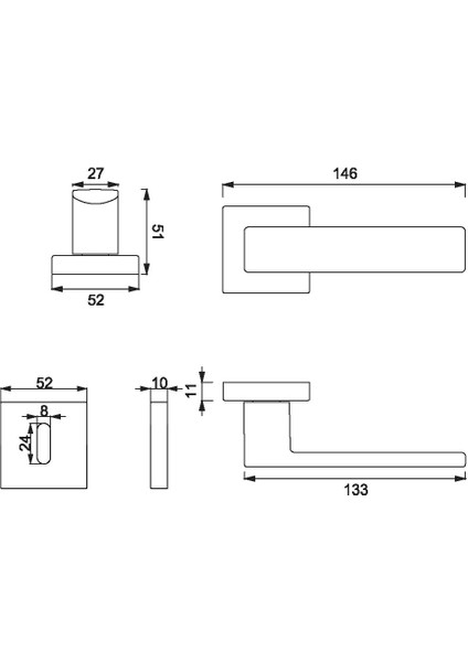 A5167010 MP11 Cube Modern Kapı Kolu modelleri