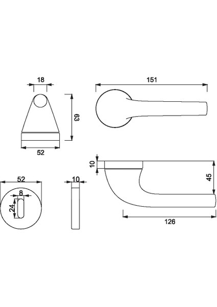A5227011 Aıda MP08 Modern Kapı Kolu fiyatları