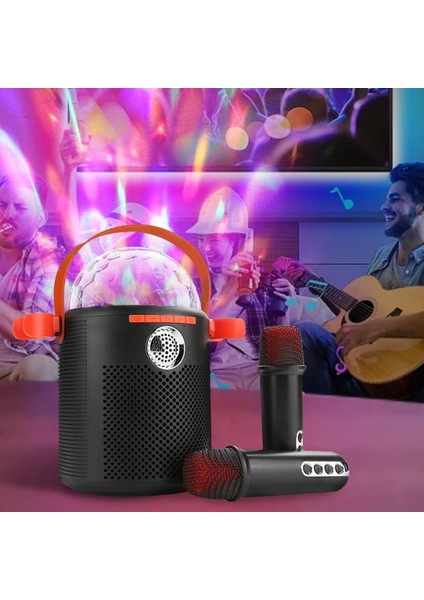 Parti Disko Topu Işıklı Karaoke MAKINESI-15W Güç,v5.3 Kablosuz Bt Hoparlör,çift Mikrofon Ses Bombası fiyatları