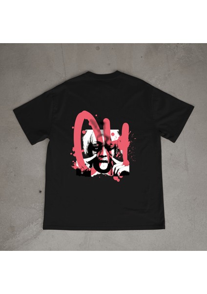 Oh Tasarım Baskılı Siyah Oversize T-Shirt
