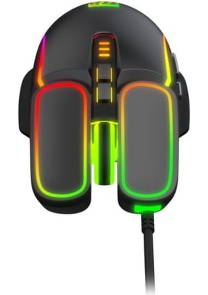 Performans Odaklı 6500 Dpı Kablolu Oyuncu Mouse - Windows Uyumlu Rgb Aydınlatmalı (Siyah/alüminyum)