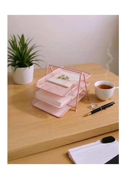 3'lü Toz Pembe Evrak Rafı ND-1022 fiyatları