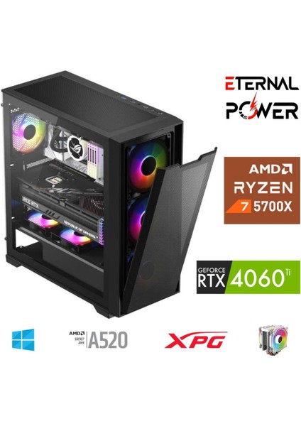 E.power Ryzen 7 5700X 32G Ddr4 1tb M.2 RTX4060TI A520 M650W