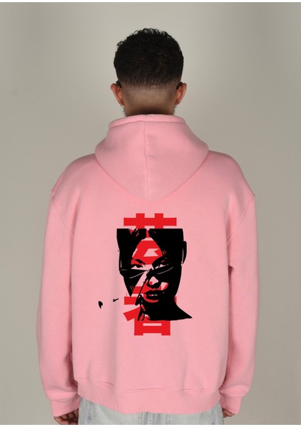Geisha Baskılı Kapüşonlu Sweatshirt