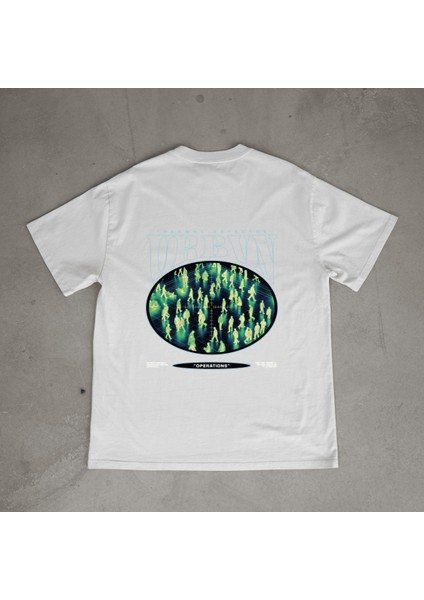 Thermal Tasarım Baskılı Beyaz Oversize T-Shirt