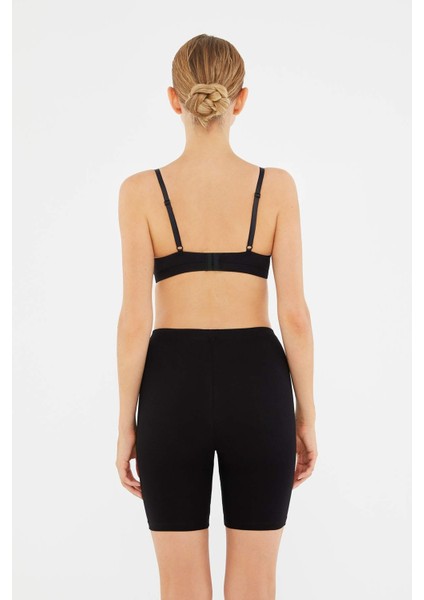 Kadın Siyah Vücudu Saran Kısa Tayt 5120KC fiyatları