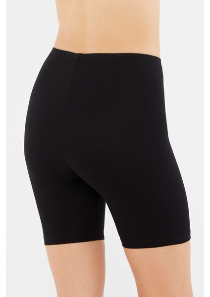 Kadın Siyah Vücudu Saran Kısa Tayt 5120KC fırsatları