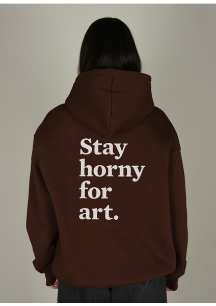 Stay Baskılı Kapüşonlu Sweatshirt