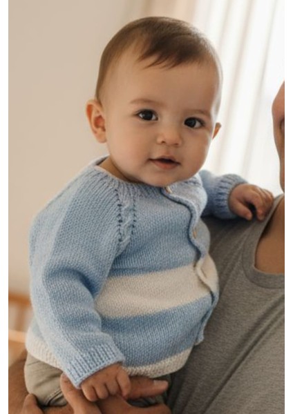 1-2 Yaş Örgü Erkek Bebek Hırkası
