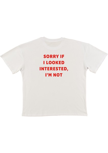 Sorry Baskılı Beyaz Oversize T-Shirt