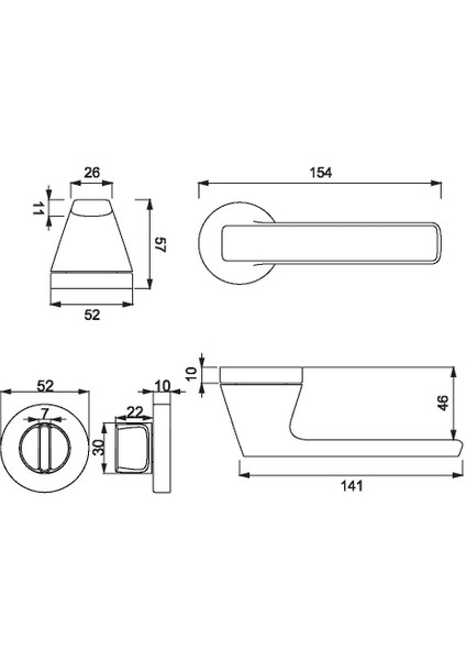A5225011 Orıs MP02 Modern Kapı Kolu fiyatları