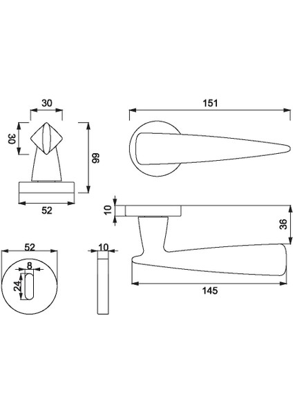 A5220012 Dena PC24 Modern Kapı Kolu fiyatları