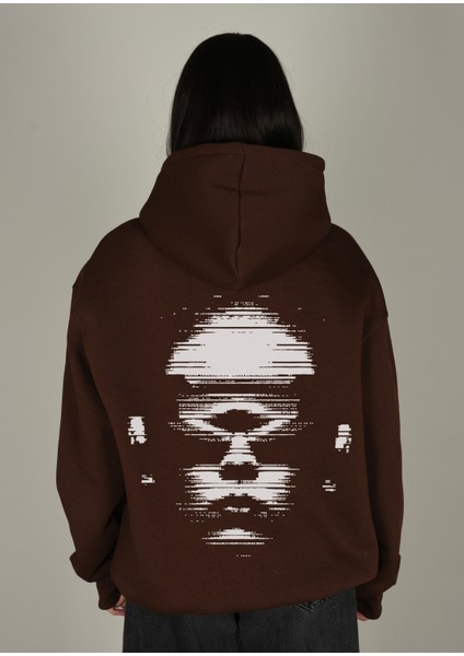 Matrix Baskılı Kapüşonlu Sweatshirt