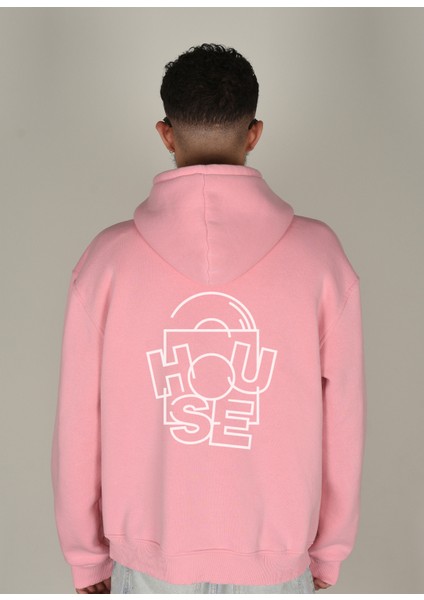 House Baskılı Kapüşonlu Sweatshirt