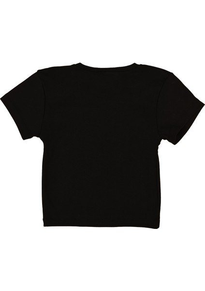 Perfect Baskılı Siyah Crop Top fiyatları