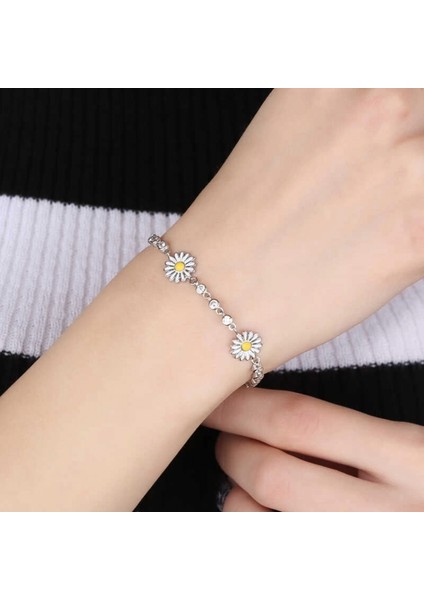 925 Ayar Gümüş Papatya Bileklik T5945 (7272) fiyatları