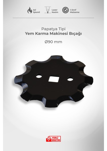 Papatya Tipi Yem Karma Makinası Bıçağı Ø90