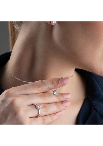 925 Ayar Gümüş Rodyumlu 3lü Tektaş Set fırsatları